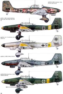Algumas versões do Junkers Ju 87 Stuka desenvolvidas durante a guerra.