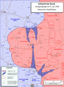 Detalhe do plano alemão de ataque à saliência de Kursk.